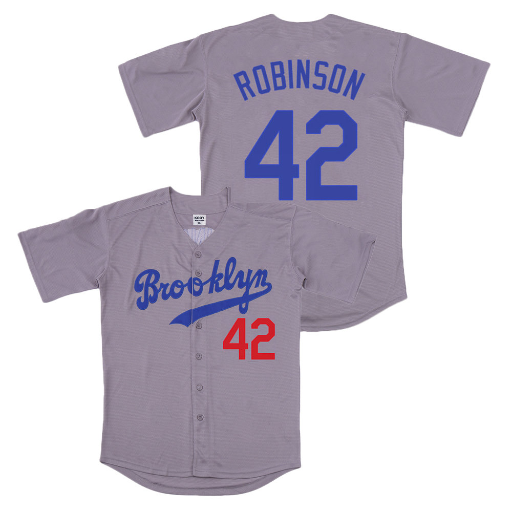 Brooklyn #42 Jackie Robinson Gray Throwback Stitched MLB Jersey