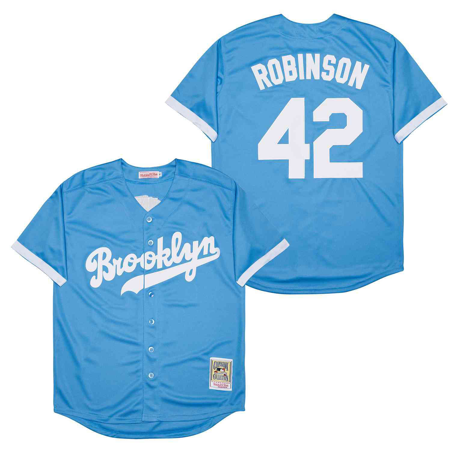 Brooklyn #42 Jackie Robinson Light Blue Throwback Stitched MLB Jersey