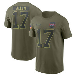 Buffalo Bills #17 Josh Allen Olive 2025 Salute To Service T-Shirt