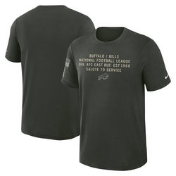 Buffalo Bills Dark Green 2025 Salute To Service Sideline Slub Dri-FIT T-Shirt