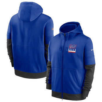 Buffalo Bills Nike Royal Sideline Impact Lockup Performance Full-Zip Hoodie