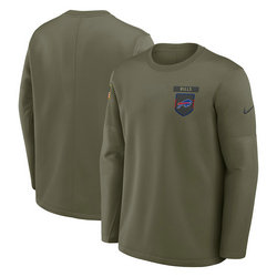 Buffalo Bills Olive 2025 Salute To Service Sideline Coaches Therma-FIT Long Sleeve Shirt