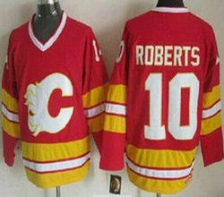 Calgary Flames #10 Gary Roberts Red CCM Throwback Authentic Stitched NHL jerseys