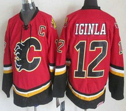 Calgary Flames #12 Jarome Iginla Red CCM Throwback New Authentic Stitched NHL Jersey