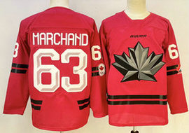 Canada #63 Brad Marchand Red Olympics Hockey Stitched Jersey