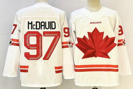 Canada #97 Connor McDavid White Olympics Hockey Stitched Jersey