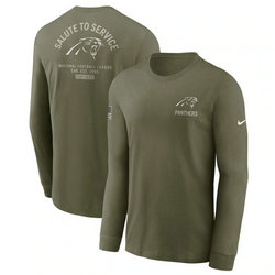 Carolina Panthers Olive 2025 Salute To Service Sideline Long Sleeve T-Shirt