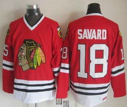 Chicago Blackhawks #18 Denis Savard Red CCM Throwback Authentic Stitched NHL Jersey
