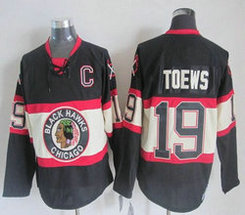 Chicago Blackhawks #19 Jonathan Toews Black Third Throwback Authentic Stitched NHL Jersey