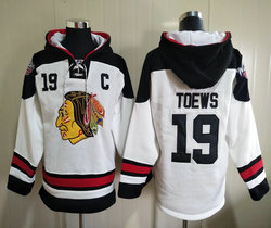 Chicago Blackhawks #19 Jonathan Toews White NHL Stitched Pullover Hoodie