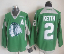 Chicago Blackhawks #2 Duncan Keith Green Practice Authentic Stitched NHL Jersey