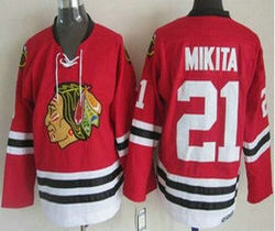 Chicago Blackhawks #21 Stan Mikita Red New Throwback Authentic Stitched NHL Jersey