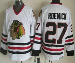 Chicago Blackhawks #27 Jeremy Roenick White CCM Throwback Authentic Stitched NHL Jersey