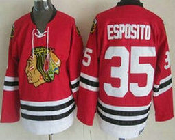 Chicago Blackhawks #35 Tony Esposito Red New Throwback Authentic Stitched NHL jersey