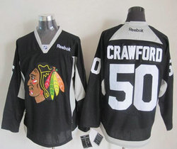 Chicago Blackhawks #50 Corey Crawford Black Practice Authentic Stitched NHL Jersey