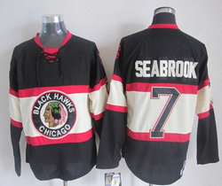 Chicago Blackhawks #7 Brent Seabrook Black Third Throwback Authentic Stitched NHL Jersey