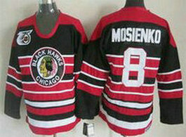 Chicago Blackhawks #8 Bill Mosienko Black 75th CCM Throwback Authentic Stitched NHL Jersey