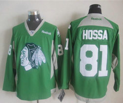 Chicago Blackhawks #81 Marian Hossa Green Practice Authentic Stitched NHL Jersey