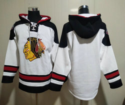Chicago Blackhawks Blank White NHL Stitched Pullover Hoodie