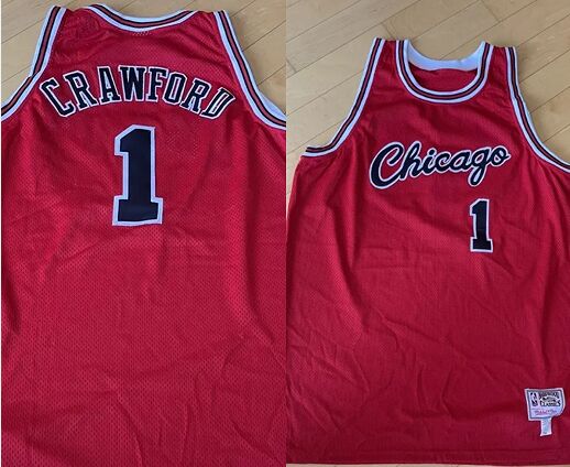 Chicago Bulls #1 Jamal Crawford red Hardwood Classics jersey