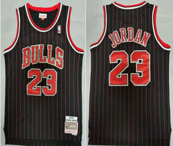 Chicago Bulls #23 Michael Jordan Black 1995-96 Throwback Authentic Stitched NBA jersey