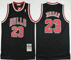 Chicago Bulls #23 Michael Jordan Black 1997-98 Season Hardwood Classics Authentic Stitched NBA jersey