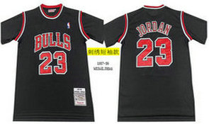 Chicago Bulls #23 Michael Jordan Black Mesh 97-98 Short sleeves NBA Jersey