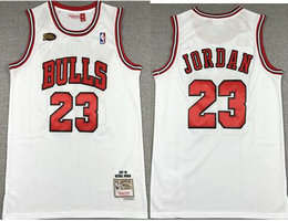 Chicago Bulls #23 Michael Jordan White 97-98 Final Hardwood Classics Authentic Stitched NBA Jersey