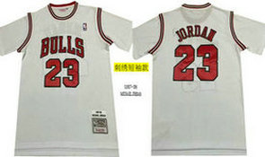 Chicago Bulls #23 Michael Jordan White Mesh Short sleeves 97-98 Hardwood Classic NBA Jersey