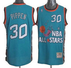 Chicago Bulls #30 Scottie Pippen Throwback Light Blue 1996 All Star Authentic Stitched NBA jersey