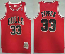 Chicago Bulls #33 Scottie Pippen Black red 1997-98 Throwback Authentic Stitched NBA jersey