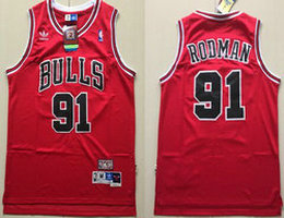Chicago Bulls #91 Dennis Rodman Red Game Authentic Stitched NBA jerseys