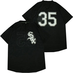Chicago White Sox #35 Frank Thomas Black BP Throwback Authentic Stitched MLB jersey