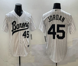 Chicago White Sox #45 Michael Jordan White Fashion Throwback MLB Jersey