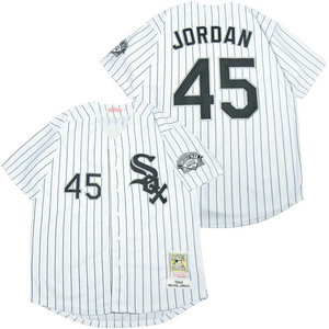 Chicago White Sox #45 Michael Jordan White Throwback Authentic Stitched MLB Jersey