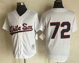 Chicago White Sox #72 Carlton Fisk White no name Throwback Authentic Stitched MLB Jersey