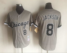 Chicago White sox #8 Bo Jackson Gray Throwback Authentic Stitched MLB Jersey