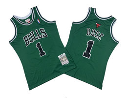 Chicago bulls #1 Derrick Rose Green 08-09 Hardwood Classic Authentic Stitched NBA Jersey