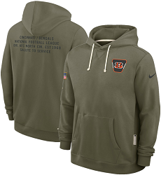 Cincinnati Bengals Olive 2025 Salute To Service Pullover Hoodie