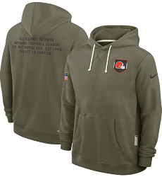 Cleveland Browns Olive 2025 Salute To Service Pullover Hoodie