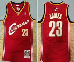 Cleveland Cavaliers #23 Lebron James Red 2003-04 Hardwood Classics Authentic Stitched NBA Jersey