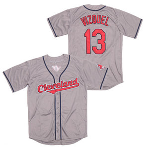 Cleveland Indians #13 Omar Vizquel Cray Throwback Authentic Stitched MLB jersey
