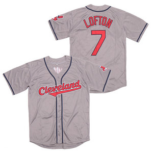 Cleveland Indians #7 Kenny Lofton Cray Throwback Authentic Stitched MLB jersey