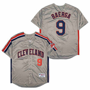 Cleveland Indians #9 Carlos Baerga Gray Stitched MLB Jersey