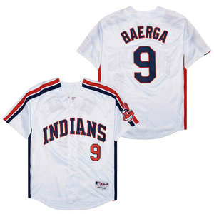 Cleveland Indians #9 Carlos Baerga White Stitched MLB Jersey