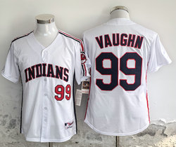 Cleveland Indians #99 Ricky Vaughn White Authentic Stitched MLB Jersey