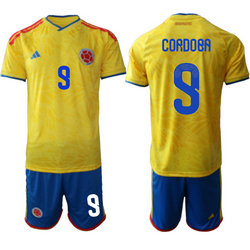 Colombia #9 Cordoba Home 2026 World Cup Soccer jersey