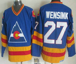 Colorado Avalanche #27 John Wensink Blue CCM Throwback Authentic Stitched NHL Jersey