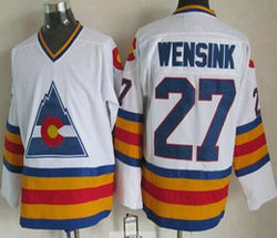 Colorado Avalanche #27 John Wensink White Throwback Authentic Stitched NHL Jersey