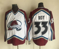 Colorado Avalanche #33 Patrick Roy White Throwback Authentic Stitched NHL jerseys
